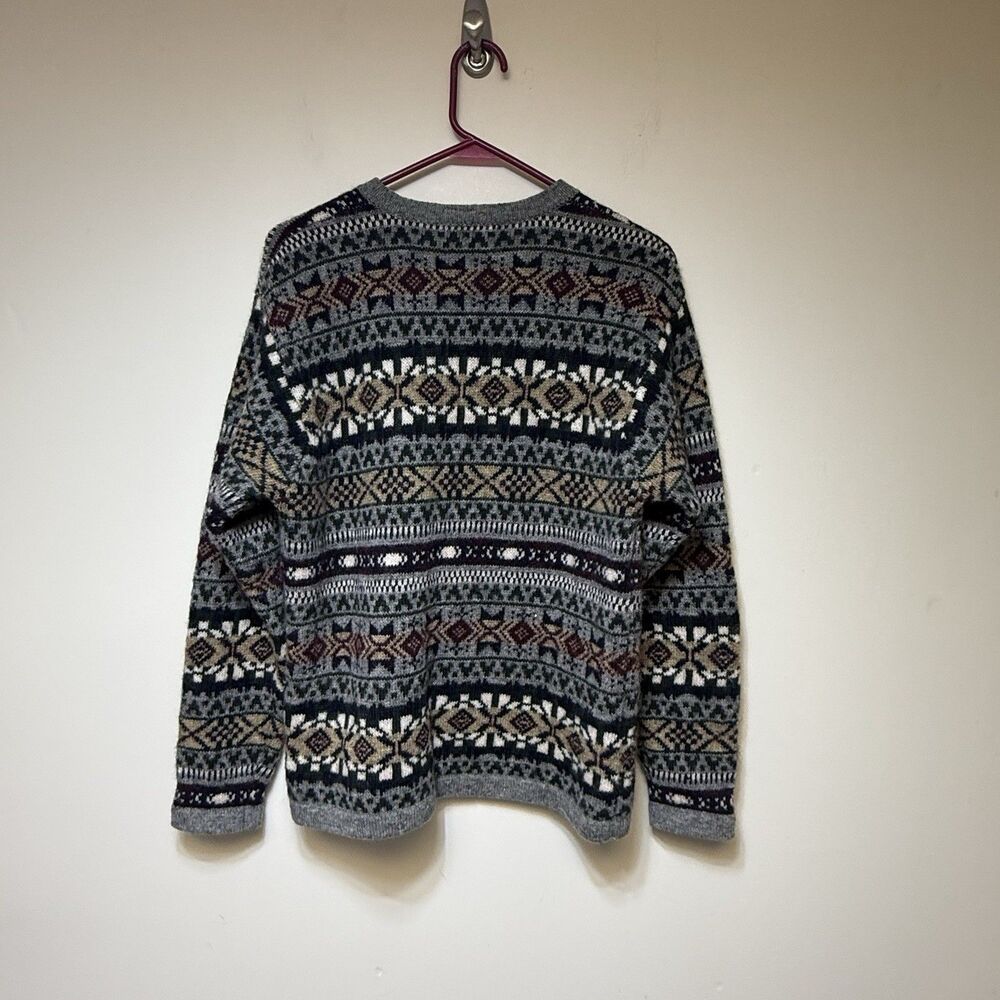 Vintage Crystal Kobe 100% Wool Shetland Cardigan Women's M Button Up Cottage - Picture 5 of 8